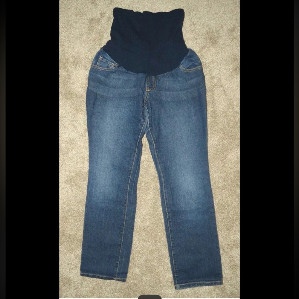 Straight Leg Full Panel Maternity Jeans -Petite Medium